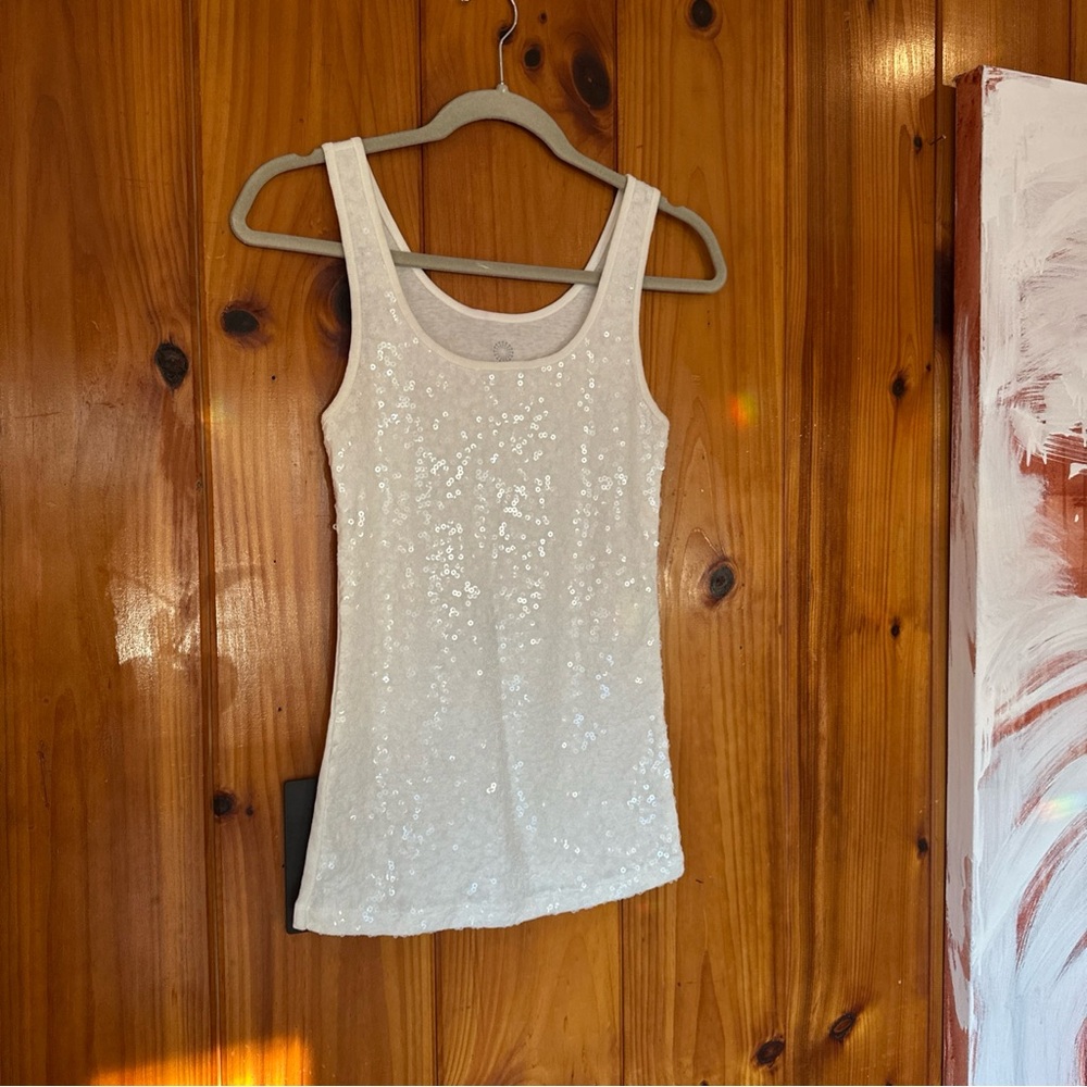 SOLD!! Old Navy Ivory Sequin Tank Top